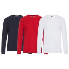 3 Pack: Men's 100% Cotton Crew Neck Long Sleeve Tee Casual Basic T-Shirt S-4XL picture