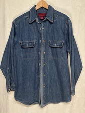 Vtg Limited Jeans Denim Shirt Womens S Hong Kong 100% Cotton Western Workwear picture