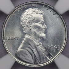 1943-S 1c Steel Wheat Cent - NGC MS 67 CAC picture
