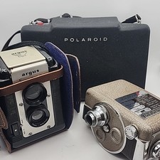NICE VTG 1950s-60s Camera Lot of 3 - Polaroid 101, Argus Seventy-Five, Revere 8 picture