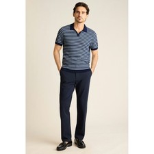 Reiss Mens Chichi Abstract Pattern Viscose Blend Polo Shirt Open Collar SIze L picture