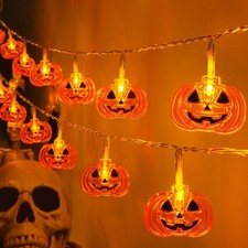 FFZZKJ Halloween Lights Pumkin 10FT 20LED with Timer 8 3M, Orange picture