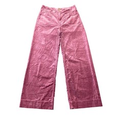 Maeve Anthropologie The Colette Velvet Wide Leg Pants Pink Mauve Size 26 Boho picture