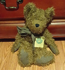 Boyds Bears D.L. Merrill Head Bean Plush Bear Brown/Gray Black Eyes Bow Tags picture