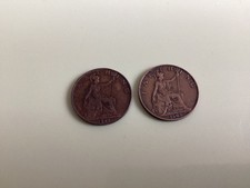 1899 QUEEN VICTORIA & 1906 KING EDWARD V11 G.B. FARTHINGS … V G GRADES (REF 33) picture