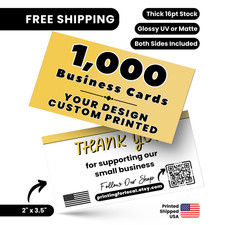 1000 Custom Business Cards 16pt Glossy or Matte – Fast Printing picture