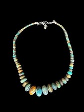 DTR Jay King Mine Finds Sterling Silver Turquoise Graduating Bead Necklace picture