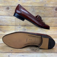 Rare Vintage Bally Italy Men's 11D DINO Leather Kiltie Bow Loafer Deadstock NWOB picture
