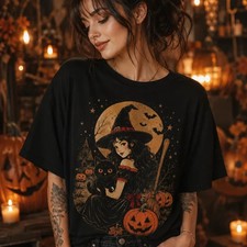 Retro Witch Shirt, Vintage Halloween Shirt, Witchy Graphic Tee picture