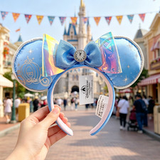 Disney-Parks 2025 Cinderella Mickey Mouse Ears Headband Disneyland NWT picture