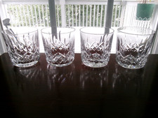 4 Waterford Crystal LISMORE OLD FASHIONED WHISKEY GLASSES 3 3/8