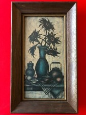 D.H. Savigne Mid Century Modern Framed Print Titled Still Life Early American picture