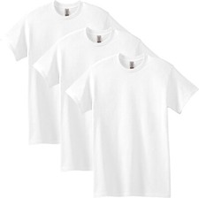 Gildan (3-pack) White Solid Ultra/Heavy Cotton Short Sleeve Blank T-Shirt S-3XL picture