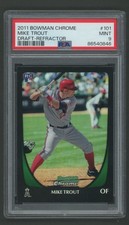 2011 Bowman Chrome Draft REFRACTOR Mike Trout Rookie RC 101 PSA 9 MINT picture
