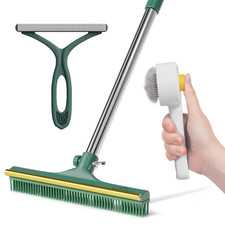 3 in 1 Carpet Rake for Pet Hair Removal, 60” Long Handle Heavy-Duty Hair removal picture