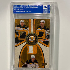 UD 2023-24 Bruins Centennial Cloth Premium CCR3-CBM Marchand Chara Bergeron picture