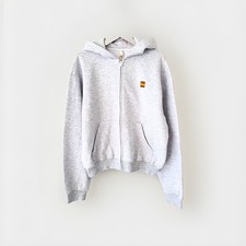 SKIMS Community Goods Gray Full Zip Hoodie w/ Pockets Cotton Fleece Size S Logo picture