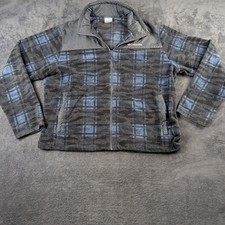 Columbia Bugaboo Interchange Fleece Jacket Liner Mens XL Gray Plaid Full Zip picture
