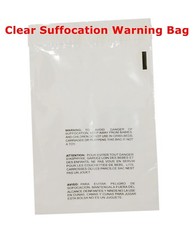 200 9x12 Premium Suffocation Warning Clear Plastic Self Seal Poly Bags 1.5 Mil picture