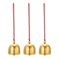 3 x Wind Chime Hanging Bells Temple Bells Retro Metal, Gold Red picture