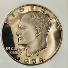1974-S PROOF Silver Eisenhower Dollar 1 PR70 DCAM picture
