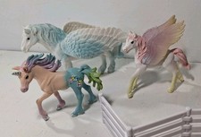 Schleich Bayala Pegasus Unicorn Lot 70594 Sunrise & 70575 Foal Greenbrier picture