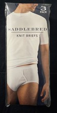 SADDLEBRED Knit Mens Briefs 100% Combed Cotton 3 Pack Size 40 XL Waist BR700 NIP picture