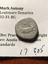 Mark Antony Legionary Denarius 32-31 bc picture