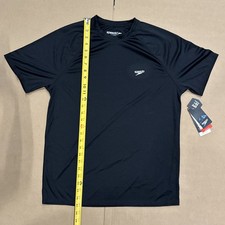 NEW Speedo Men's Black Short-Sleeve Swim Shirt with UPF 50+ UV Protection Small picture