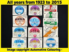 Replica Reproduction Car Tax Discs WITH PERFORATION  + FREE TAX DISC HOLDER picture