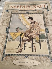 Vintage Needlecraft Magazine January 1927 Antique Sewing Embroidery Fashion Ads picture