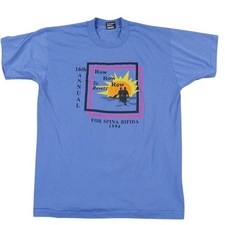 VTG Best Row Row to Revere Beach T-Shirt Men Large Blue 94 Single Stitch Graphic picture