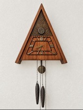MAYAK MAJAK VINTAGE   WOODEN  WALL CUCKOO CLOCK SOVIET USSR  WORKING picture