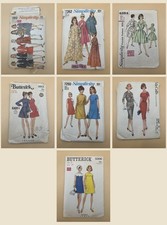 Lot 7 Vintage 1960s Womens Sewing Patterns Mod Dress Sheath Shirtwaist Robe picture
