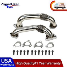 Heavy Duty Upgraded 304SS Up Pipes W/ Gaskets Fit 6.6L 01-16 GMC Chevy Duramax picture