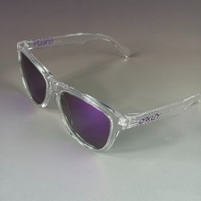 Oakley Frogskins Clear Sunglasses Prizm Violet Purple Polarized New With Case picture