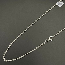 Italian Solid Sterling Silver Bead Ball Chain Necklace 925 Silver Chain Unisex picture