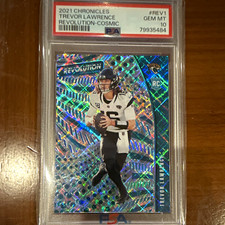 2021 PANINI CHRONICLES REVOLUTION TREVOR LAWRENCE REV-1 COSMIC RC /149 PSA 10 picture