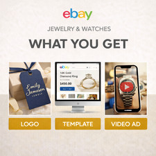 ebay listing template logo design and 60 sec video Jewelry & Watches Template picture