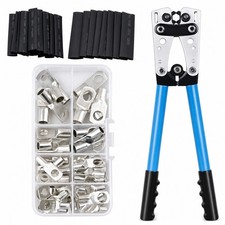 140PCS Copper Lugs Ring Terminals Bare Battery Welding Crimp Wire Connectors Kit picture