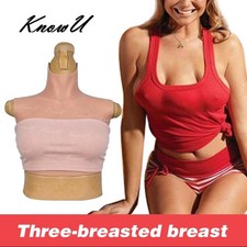 KnowU Silicone Triple Breast Forms 3 Boobs C Cup Transgender Crossdresser picture