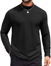 Mens Mock Turtleneck Shirt Long Sleeve Lightweight Casual Pullover Sweater picture