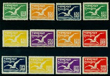 URUGUAY 1928  AIRMAIL - ALBATROSS - complete set  Scott # C14-C25 mint MH picture