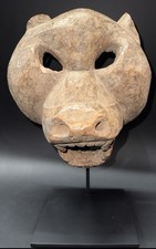 an authentic old antique african lion mask bamana mali picture