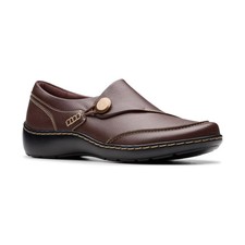 Women's Clarks Cora Teresa Round Toe Loafers Redwood Leather picture