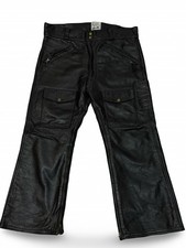 Vintage Langlitz Portland Oregon Black Leather Motorcycle Pants 38