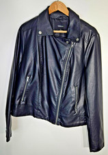 Forever 21+ Plus Size 0x Black Faux Leather Moto Biker Jacket Asymmetrical Zip picture