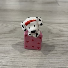 Vintage Sanrio Spottie Dottie Ceramic Miniature Figurine Heart Pink Red Bow picture