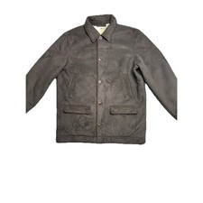 VTG LL Bean Jacket Men XL Dark Brown Faux Suede Sherpa Lined Casual Barn Chore picture