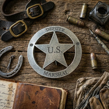 Collectable Western Badge - Old West Pewter 1.75 Badge - Deputy US Badge picture